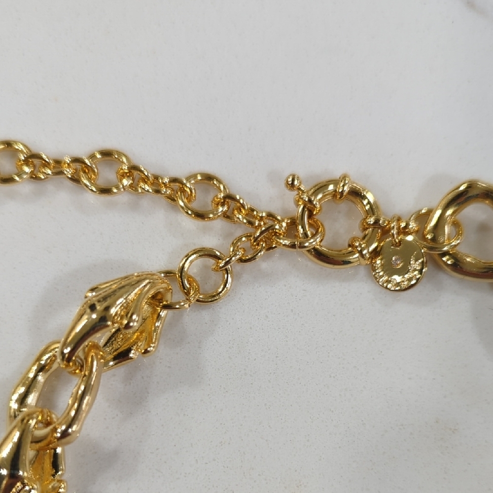 Talbots Textured Gold Chain Statement Necklace - Picture 5 of 8